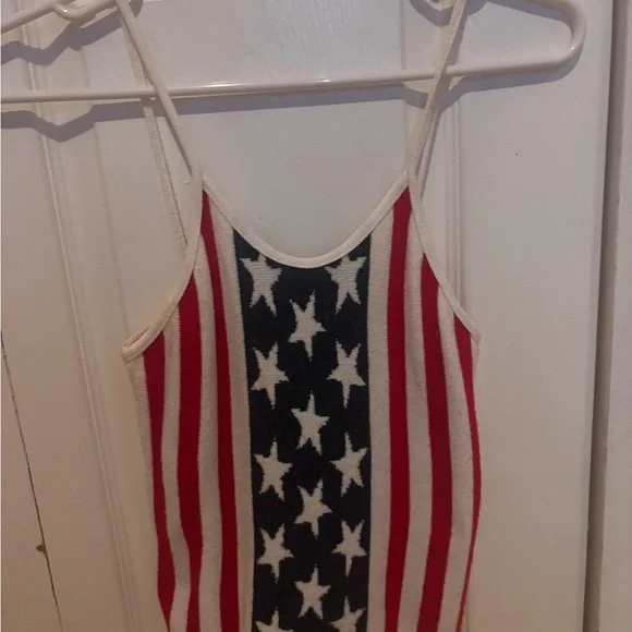 Vertigo Paris Red, White, and Blue Star Crop Top patriotic tank top - Picture 3 of 8